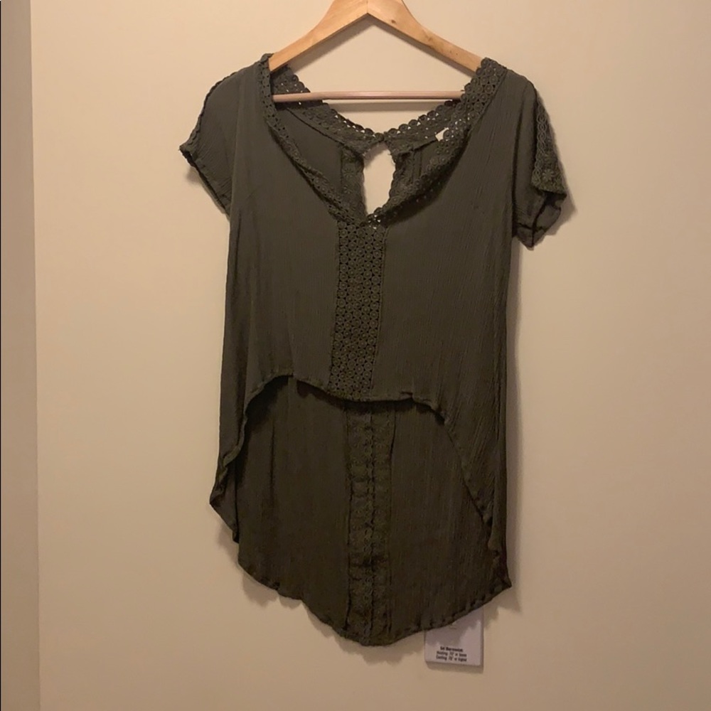 Olive Green High/Low Shirt